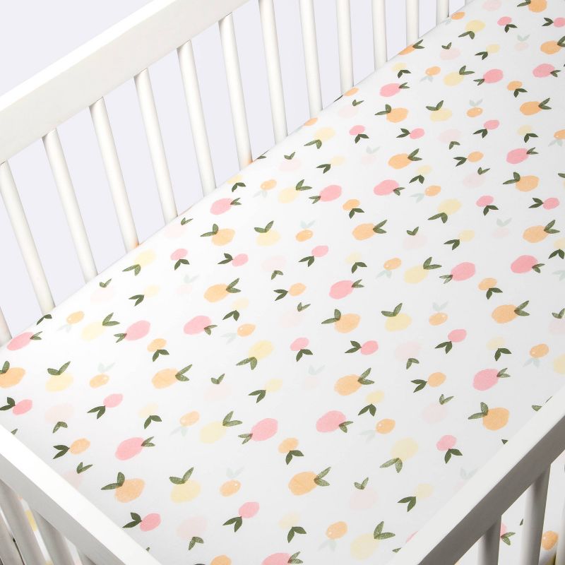Polyester Rayon Jersey Fitted Crib Sheet - Cloud Island&#8482; Citrus, 4 of 7
