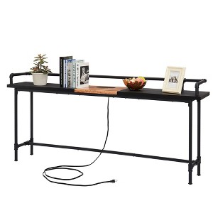 VECELO Narrow Console Table with Charging Station & Power Outlet - 1 of 4