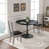 XINGHANZHENXUAN Set of 2 Modern Armless Metal Dining Chairs, PU Leather Upholstered High-Back Chairs for Kitchen & Living Room - 4 of 4