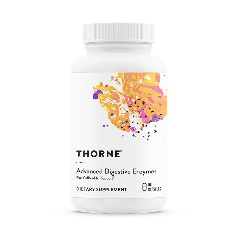 Thorne Advanced Digestive Enzymes - Blend of Digestive Enzymes to Aid Digestion - Gut Health Support with Pepsin, Ox Bile, Pancreatin - 60 Capsules, 1 of 10