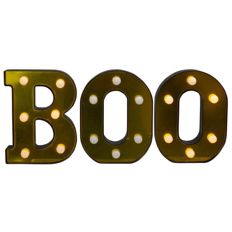Northlight 6.5" LED Lighted "BOO" Halloween Marquee Sign, 2 of 6