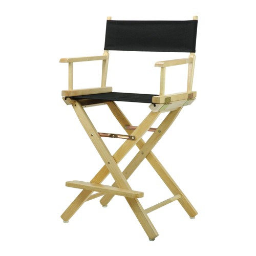 Director's Chair Counter Height Canvas Black/Natural Flora Homes