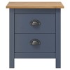 vidaXL Bedside Cabinets Hill 2pcs Gray 18.1"x13.8"x19.5" Pine Wood - 2 of 4