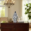 Decorative Ceramic Temple Jar for Living Room Decor - Stylish Home Decor for Bedroom, Office, and Table Centerpiece - Blue & White - 2 of 4