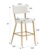 Teddy Fabric Upholstered Curved Back Counter Height Bar Stools with Foam Cushion and Metal Base for Kitchen, Dining or Living Room (Set of 4) - 4 of 4