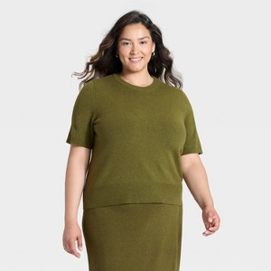 Women's Short Sleeve Cozy Knit T-Shirt - A New Day™ - 1 of 3