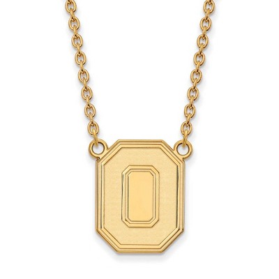 Black Bow Jewelry 10k Yellow Gold Ohio State Buckeyes NCAA Necklace 18 Inch