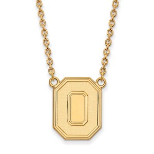 Black Bow Jewelry 10k Yellow Gold Ohio State Buckeyes NCAA Necklace 18 Inch - 1 of 4
