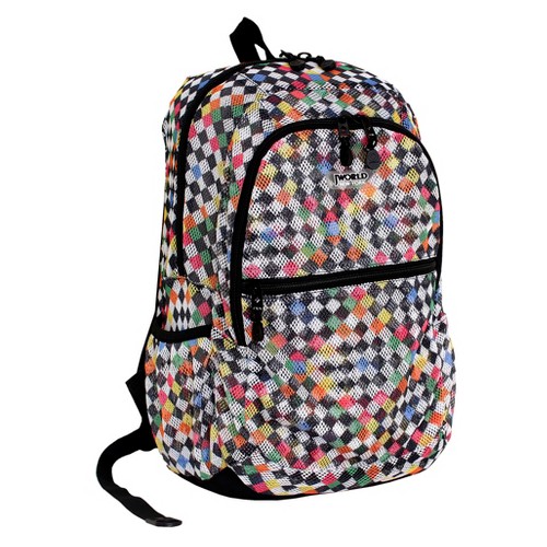 'J World 18'' Mesh Backpack - Checkers, Kids Unisex, Size: Small'
