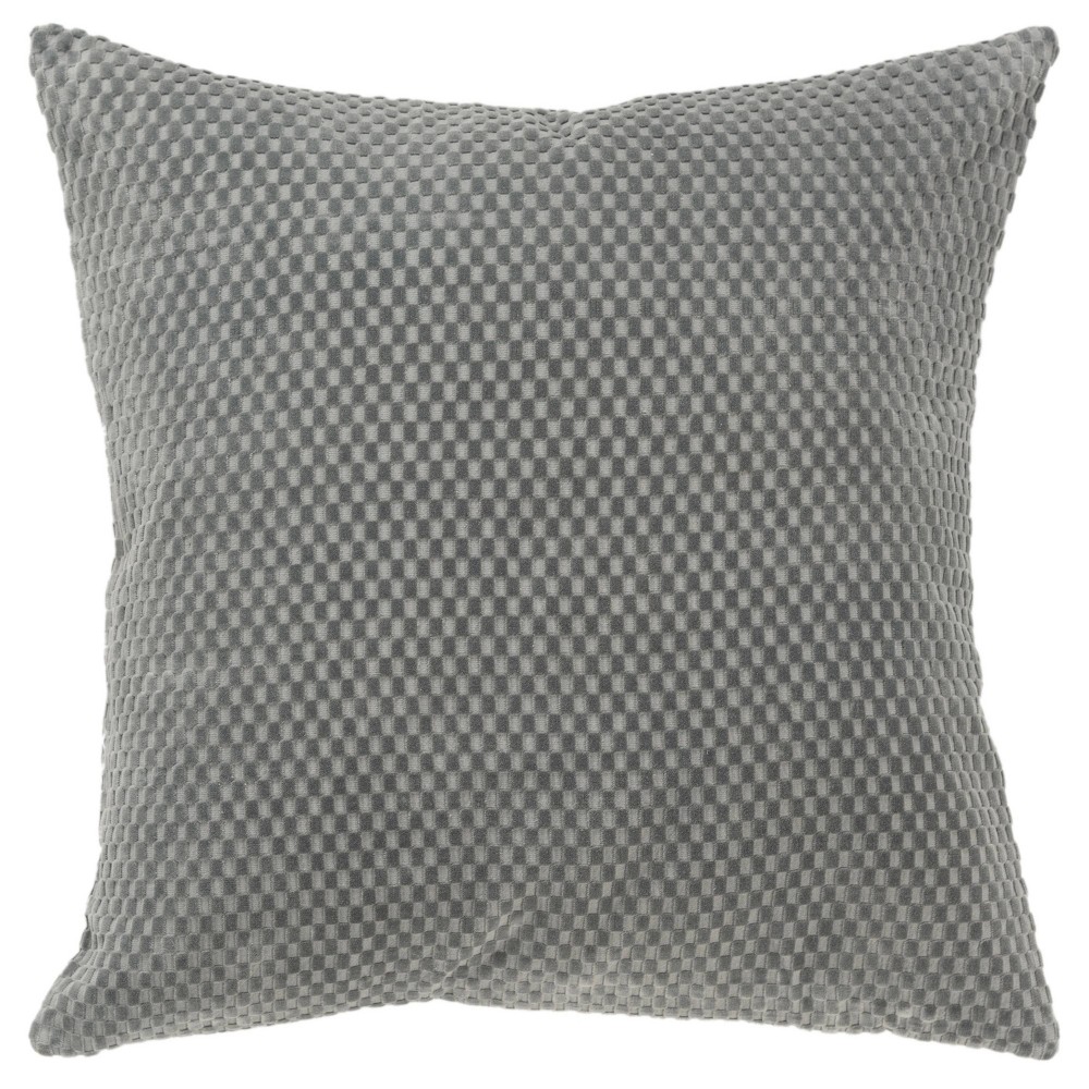 Photos - Pillowcase 20"x20" Oversize Solid Square Throw Pillow Cover Gray - Rizzy Home