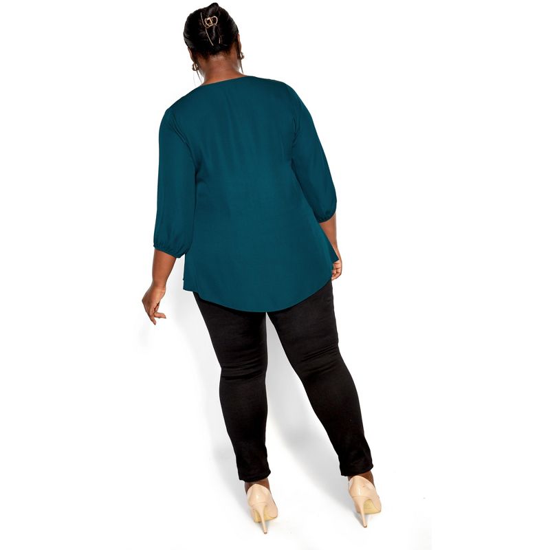 Women's Plus Size Sassy Fling Elbow Sleeve Top - jade | CITY CHIC, 4 of 9