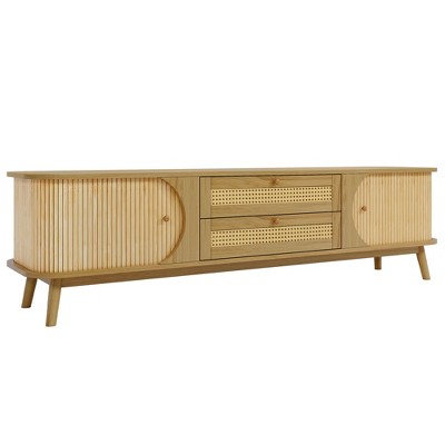 NicBex TV Stands for Living Room,Farmhouse Entertainment Center with Cabinets and Open Shelves,TV Console for Living Room, Bedroom, Home