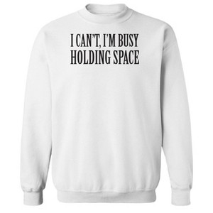 Rerun Island Men's Holding Space Long Sleeve Graphic Cotton Pullover Sweatshirt - 1 of 3