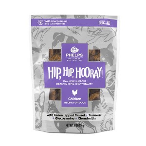Phelps Wellness Collection Hip, Hip, Hooray Joint Health Chicken Recipe Dog Treats 4.5 oz - 1 of 3