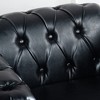 Classic Chesterfield PU Leather Armchair, Tufted Accent Chair Club Chair with Rolled Arms & Nailhead Trim – ModernLuxe - 4 of 4