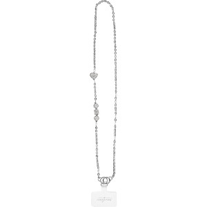 Pavilion Gift Company - White Crystal Crossbody - Beaded Silver Phone Chain - Cell Phone Accessories - 1 of 4