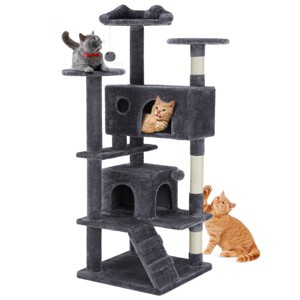 LAOTIES 54'' Cat Tree,Multi-Level Cat Tower with Sisal Scratching Posts,Climbing Ramp And Interactive Toys - 1 of 4