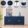 Modern Lacquered 4 Door Wooden Cabinet Sideboard Buffet Server Cabinet Storage Cabinet - 2 of 4