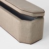 Storage Bench with Twisted Piping Detail Brown Linen - Threshold™ designed with Studio McGee - 4 of 4