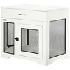 Resenkos Dog House, Pet House,Dog Cave,Dog Crate,Dog Crate Furniture with Soft Water-Resistant Cushion, Dog Kennel End Table with Drawer, White - 3 of 4