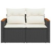 vidaXL Garden Sofa Black PE rattan  UV-resistant materials - 4 of 4