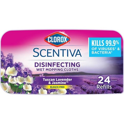 Clorox Scentiva Disinfecting Wet Mopping Cloths - Tuscan Lavender & Jasmine -  24ct