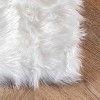 Rodolfo Faux Sheepskin Shag Area Rug White - nuLOOM - image 3 of 4