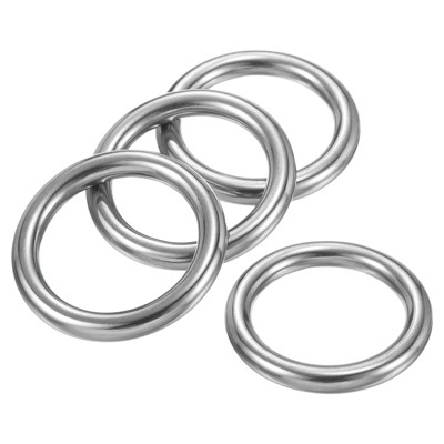 Unique Bargains Stainless Steel Seamless Welded DIY O Ring Buckles 20 Pcs Silver