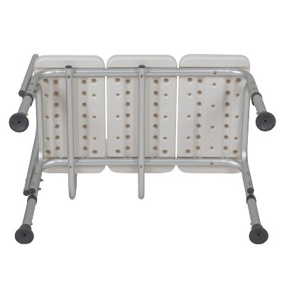 Hercules Series 300 lb Adjustable White Aluminum Bath Transfer Bench