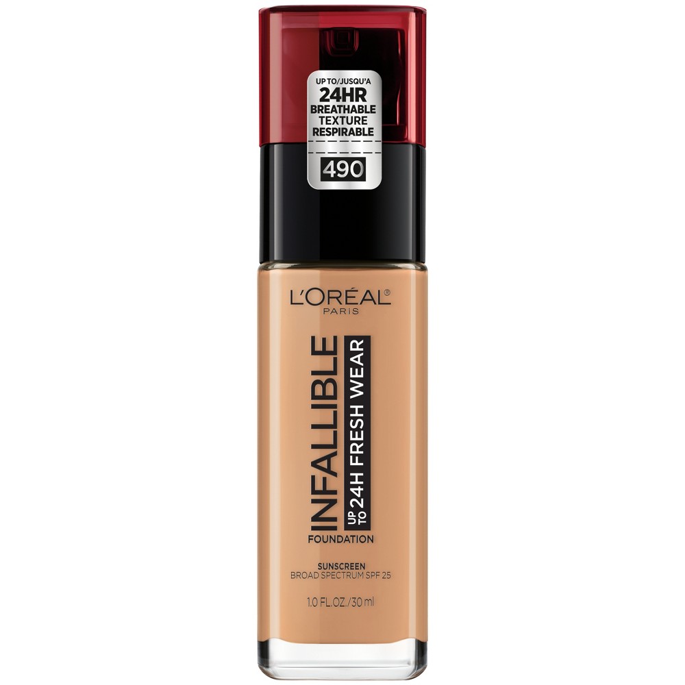Photos - Other Cosmetics LOreal L'Oreal Paris Infallible 24HR Fresh Wear Foundation with SPF 25 - 490 Gold 