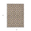 Chocolate Ivory And Gold Floral Medallion Washable Indoor Outdoor Area Rug - 3 of 4
