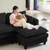MAYEERTY Modular L-Shaped Deep Seat Sectional Sofa with 4 Pillows for Living Room (Black) - 2 of 4