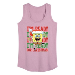 Women's - SpongeBob SquarePants - I'm Ready For Christmas Graphic Racerback Tank - 1 of 4
