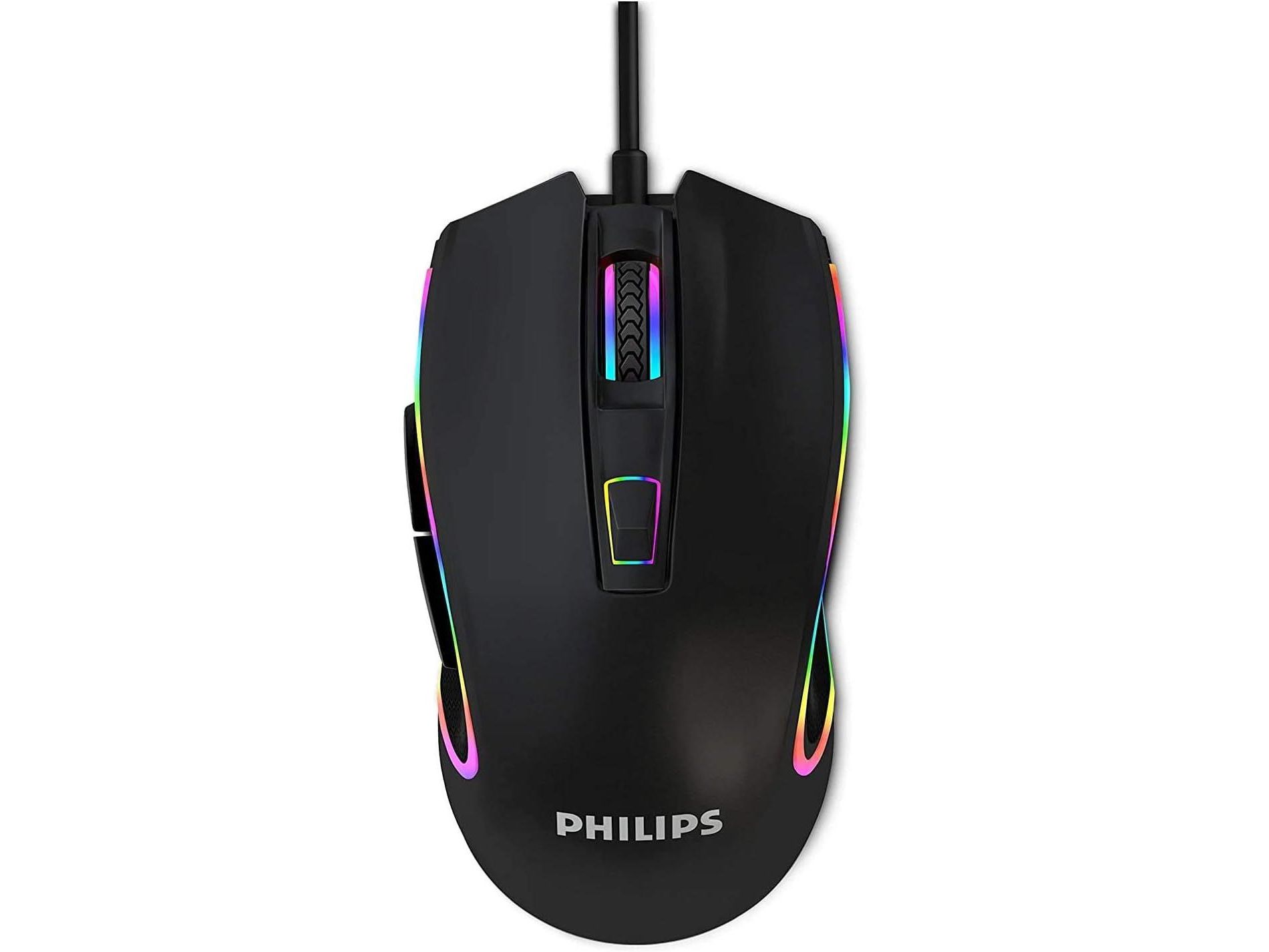 PHILIPS Wired Gaming Mouse, Adjustable DPI Sensitivity, Programmable Buttons RGB Lighting, for Windows/Mac
