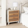JIONJOY Artisan Distressed Nightstand - Fully Assembled Rattan & Wood 3-Drawer Dresser - 4 of 4