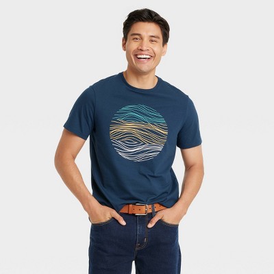 Image of Men's Crewneck Short Sleeve T-Shirt - Goodfellow & Co™ Navy Blue L