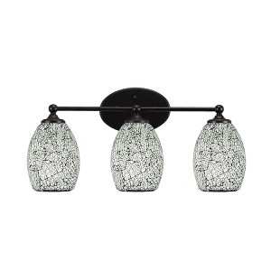 Toltec Lighting Capri 3 - Light Vanity in  Matte Black with 5" Black Fusion Shade - 1 of 1