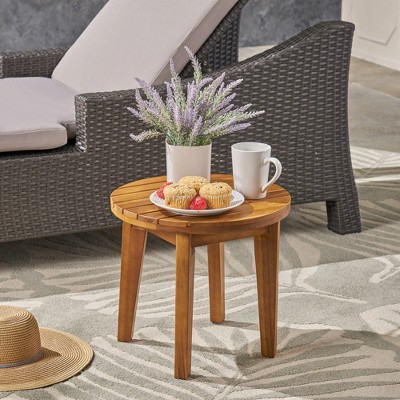 Maggift Patio End Tables Accent Side End Table for Outdoor and Indoor, Garden, Backyard Use, Special Design, Brown, 15.75"*15.75"*14.25"