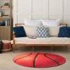 Nourison 5' Round Washable Imagination Basketball Non Skid Woven Area Rug Orange - 2 of 4