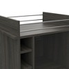 TUHOME Portable Dukat Wine and Liquor Bar Storage Display Cabinet Cart with Glass Door, 4 Wheels, 2 Shelves, and 6 Cubbies - 4 of 4