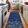 Christmas Snowflake Area Rug with Non-Slip Backing, Machine Washable Low Pile Carpet for Living Room and Bedroom Holiday Decor - 3 of 4