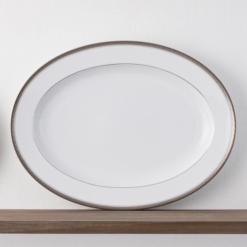 Noritake Charlotta Platinum Large Oval Platter, 2 of 5