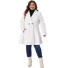 Agnes Orinda Women's Plus Size Elegant A Line Notched Lapel Double Breasted with Pockets Pea Coats - 3 of 4