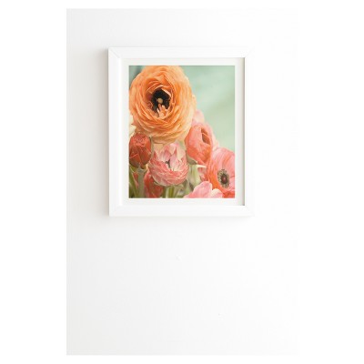 14" x 16.5" Bree Madden Spring Ranunculus Framed Wall Art White - Deny Designs