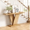 Hommoo Farmhouse Console Table with V-Shaped Pedestal Brown - 2 of 4