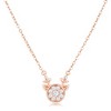 Slickblue Reversible Holiday Reindeer Pendant Necklace – CZ Stones, 16” Adjustable Chain, 3 Color Options - 2 of 3