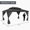 12'x16' Hardtop Gazebo (Gray) ¨C Heavy Duty Steel Frame with Double Roof, Netting & Curtains for Patio/Backyard (1-Pack) - 2 of 4