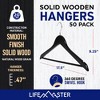 Lifemaster Solid Wooden Hangers for Clothes - Heavy Duty Suit Hanger Set with Chrome 360° Swivel Hook - 2 of 4