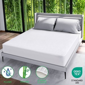 Biloban- Mattress Protector Waterproof Mattress Pad Cover, Terry Mattress Protector Twin Cover with Deep Pocket, Twin Size and Queen Size - 1 of 4
