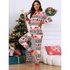 cheibear 2 Pcs Christmas Party Style Long Sleeve Family Matching Warm Pajama Set - 4 of 4
